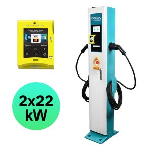 Stacja ładowania EV365 Model AC2 2x22 kW z terminalem płatniczym